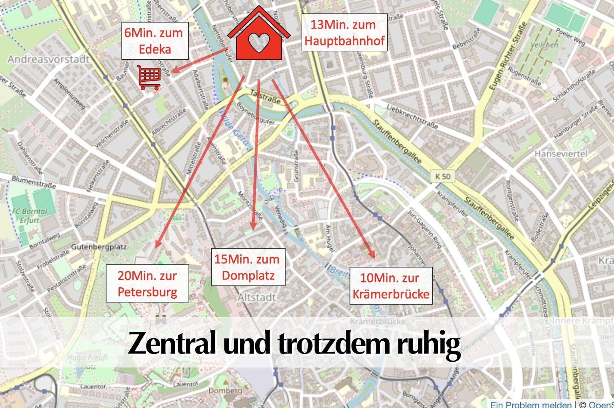 Stadtperle Am Plaetschernden Wasser - 50M2 2R Malerische Fewo In Top Lage Erfurt Exteriér fotografie